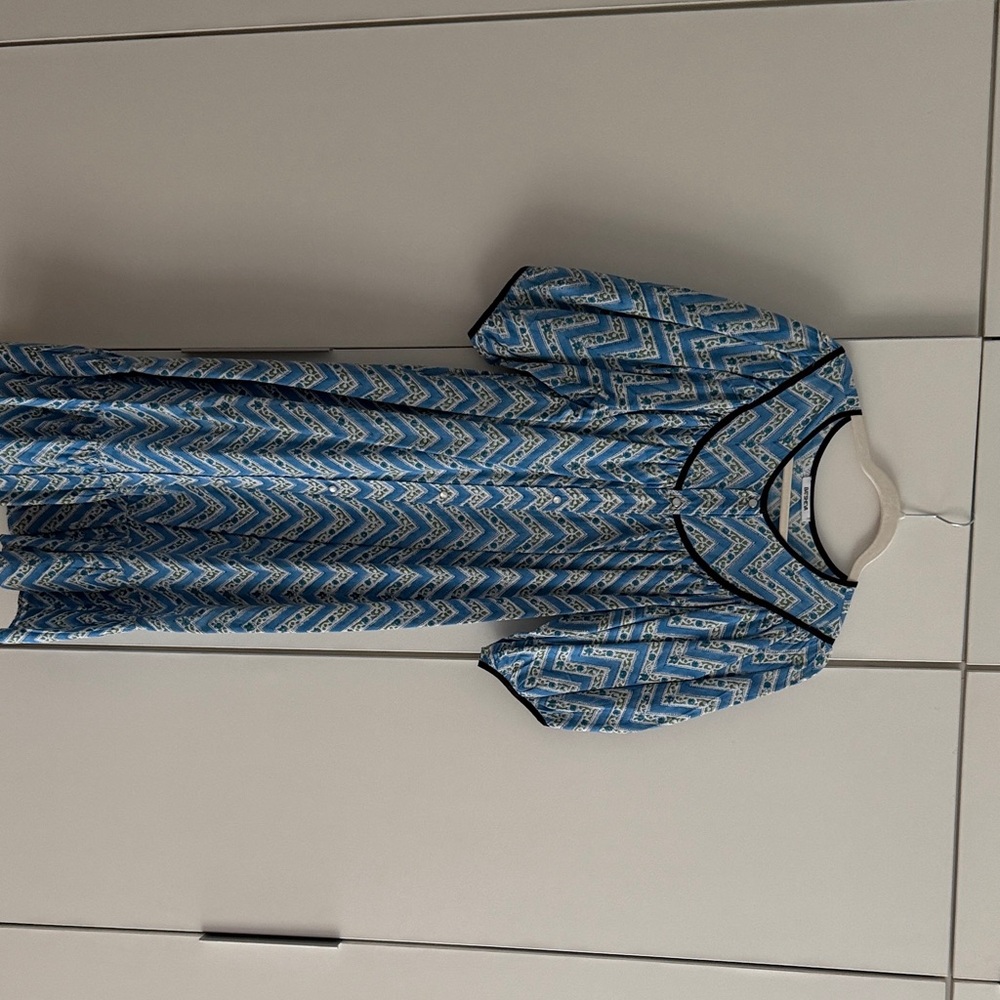 Blue and White Chevron Dress